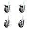 Service Caster 4 Inch Thermoplastic Rubber 3/4 Inch Square Stem Caster Set Total Lock Brake SCC SCC-SQTTL20S414-TPRB-34-4 - alternate 1